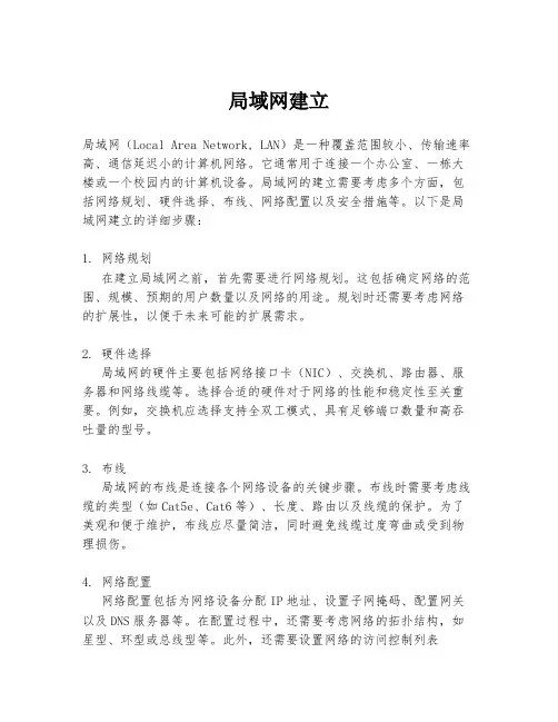 局域网建立