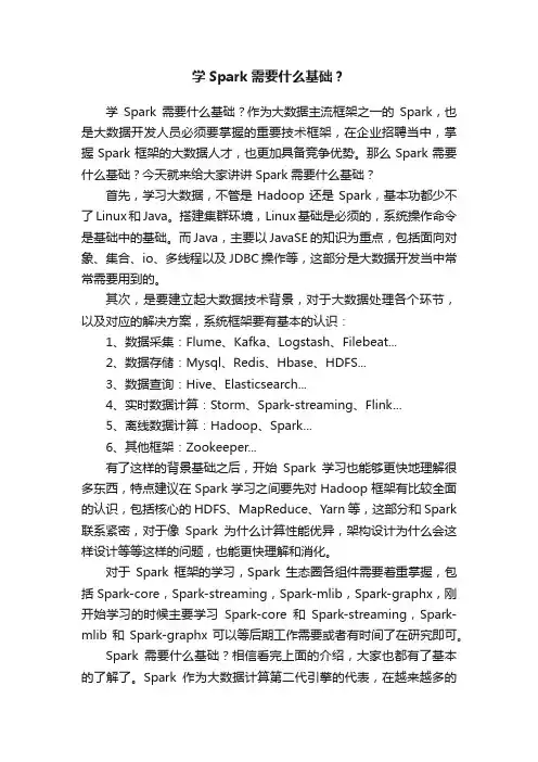 学Spark需要什么基础？