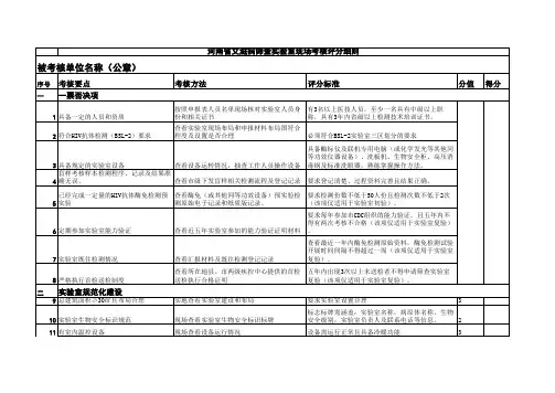 筛查实验室考核评分细则定稿