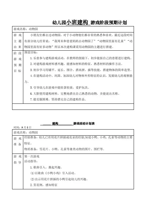 幼儿园小班建构游戏《动物园》