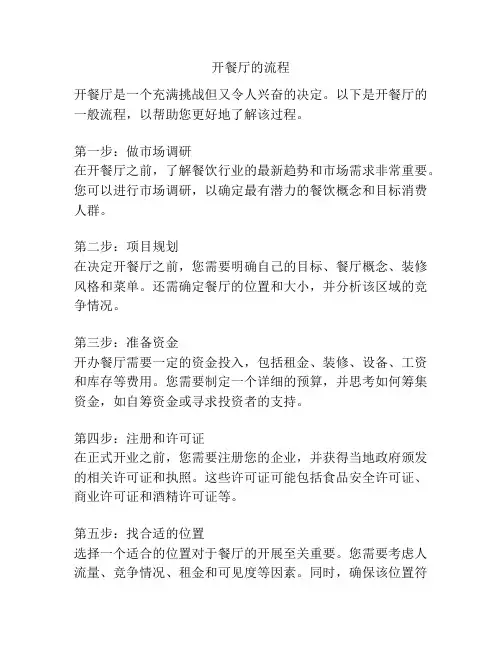 开餐厅的流程