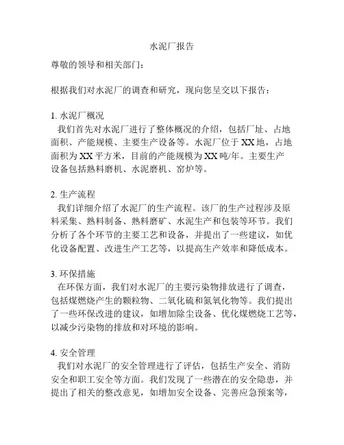 水泥厂报告