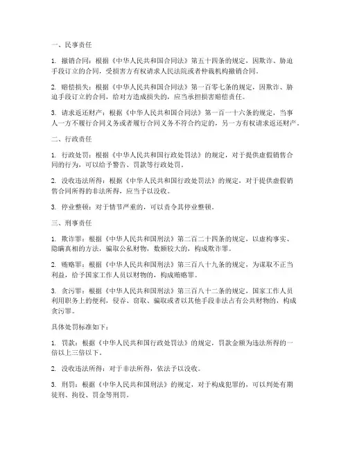 提供虚假销售合同怎么处罚