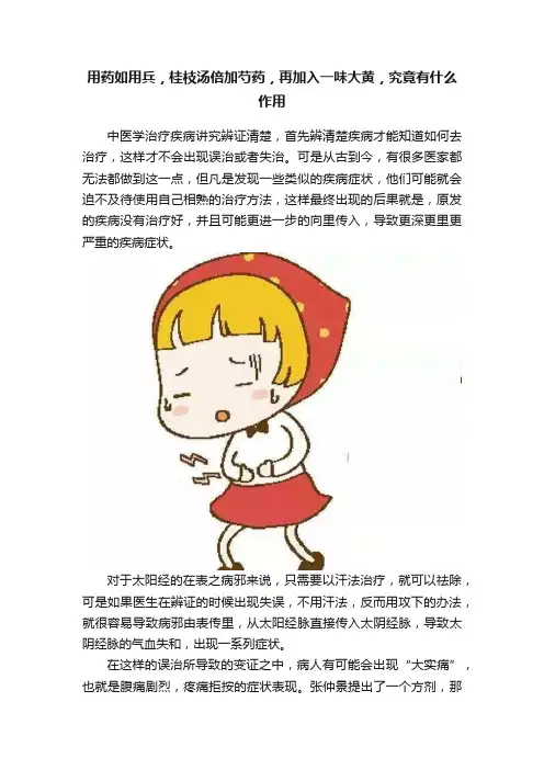 用药如用兵，桂枝汤倍加芍药，再加入一味大黄，究竟有什么作用