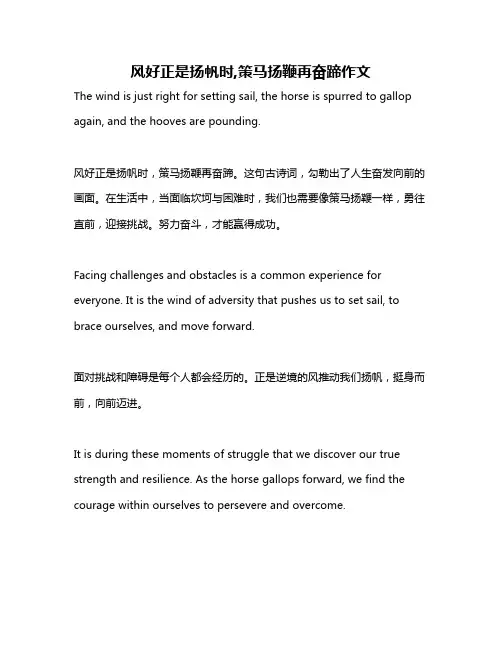 风好正是扬帆时,策马扬鞭再奋蹄作文