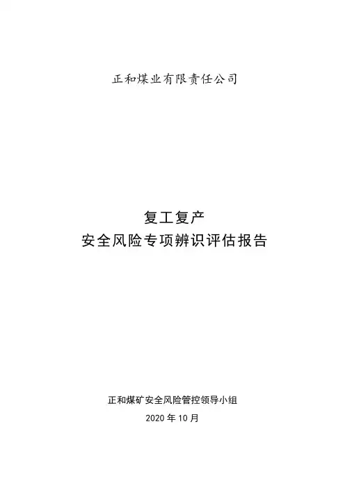 复工复产专项风险辨识评估报告(1022)