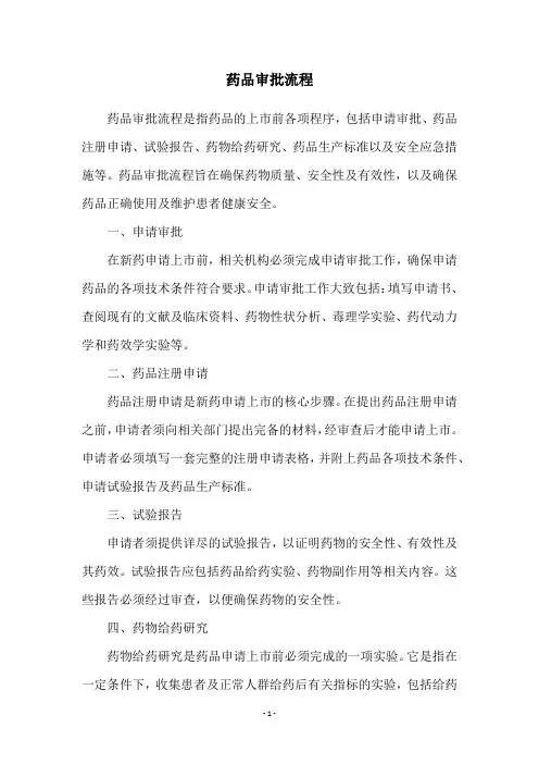 药品审批流程