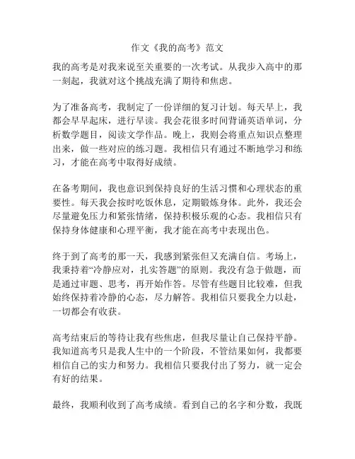 作文《我的高考》范文
