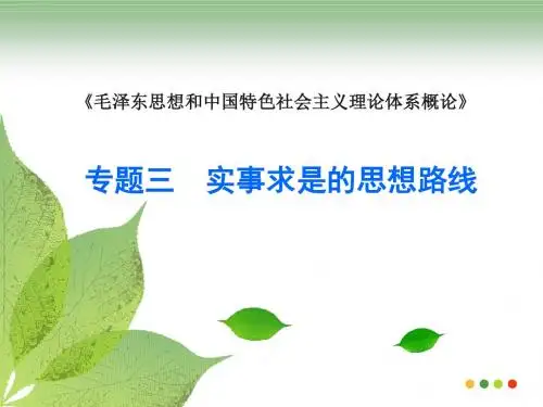 毛概专题三 实事求是的思想路线-文档资料