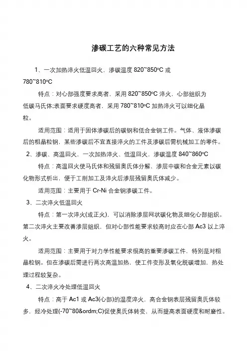 渗碳工艺的六种常见方法