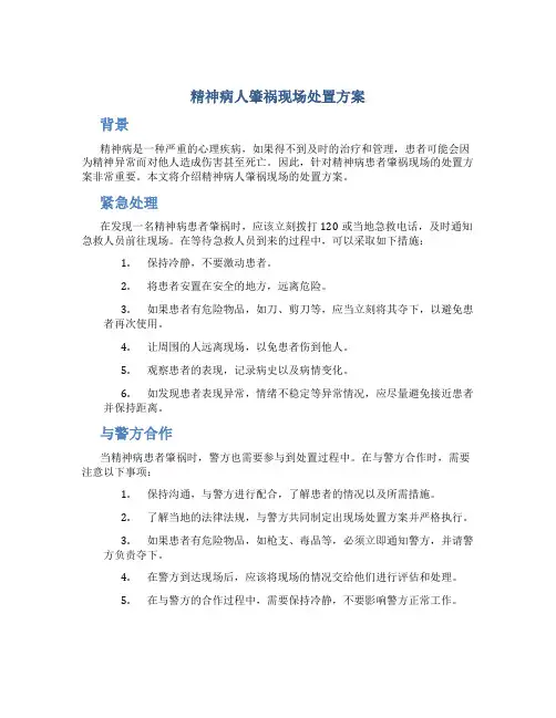精神病人肇祸现场处置方案