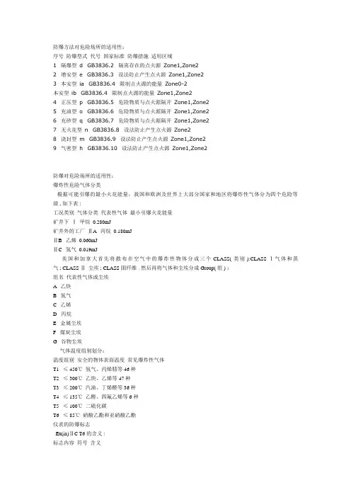 防爆等级划分