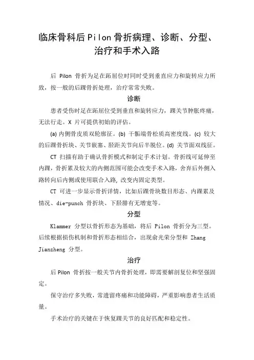 临床骨科后Pilon骨折病理、诊断、分型、治疗和手术入路