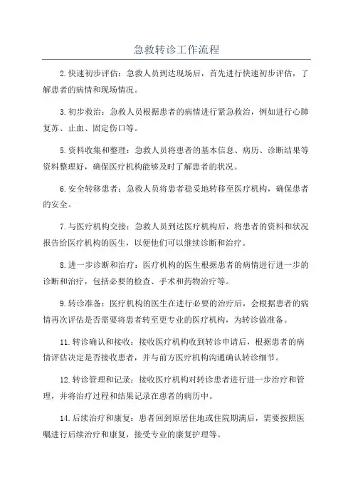 急救转诊工作流程
