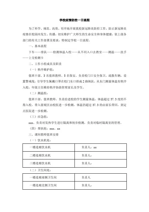 学校疫情防控一日流程