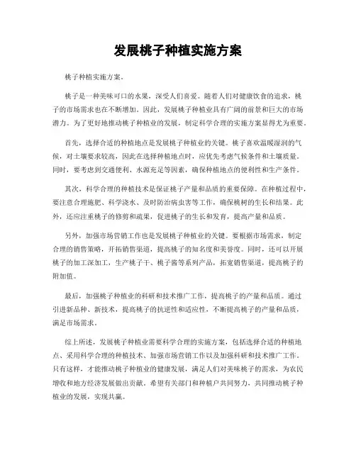 发展桃子种植实施方案