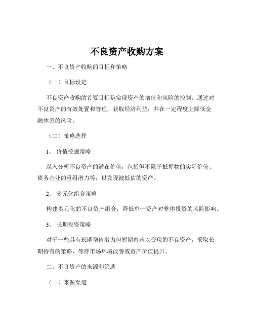 不良资产收购方案