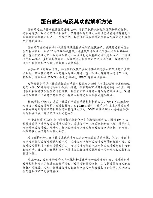 蛋白质结构及其功能解析方法