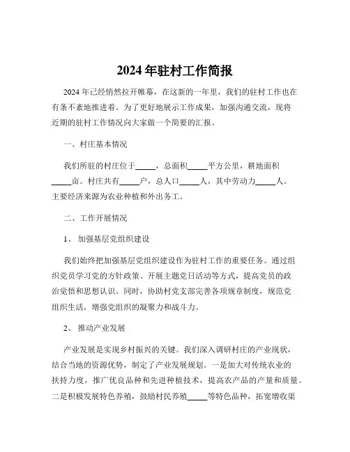 2024年驻村工作简报
