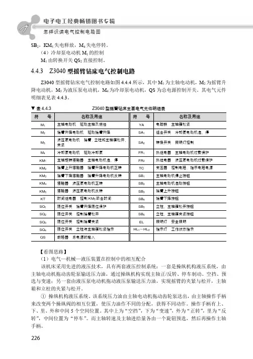 4.4.3 Z3040型摇臂钻床电气控制电路_怎样识读电气控制电路图_[共9页]