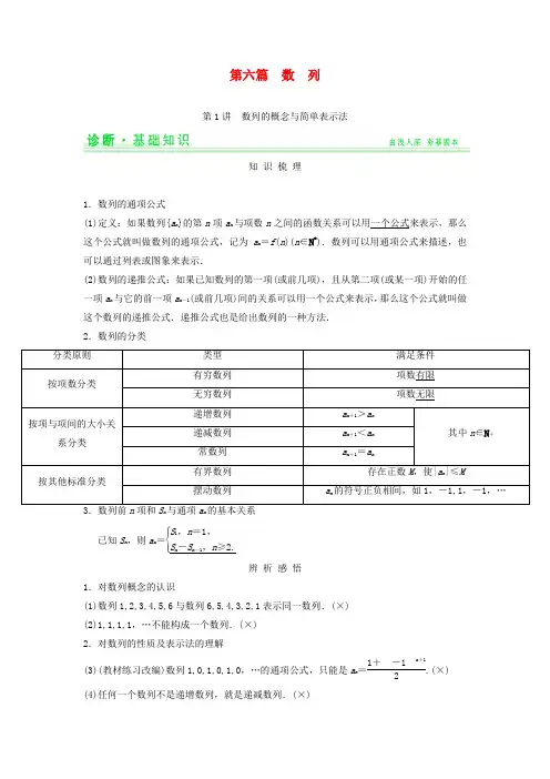 高考数学一轮总复习 第六篇 数列教案 理 苏教版