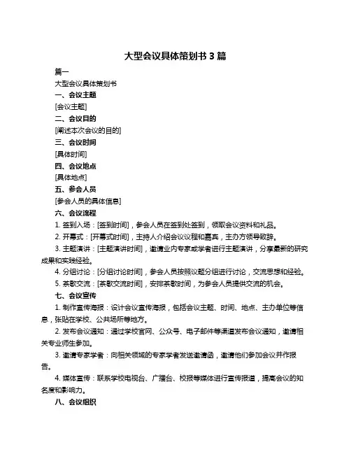 大型会议具体策划书3篇