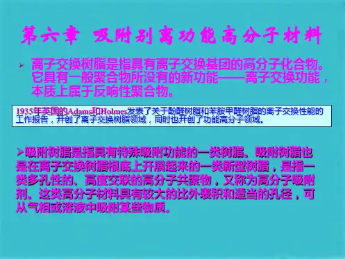 第六章  吸附分离功能高分子材料(共113张PPT)