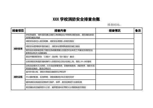 学校消防安全排查台账