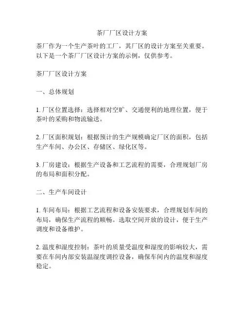 茶厂厂区设计方案