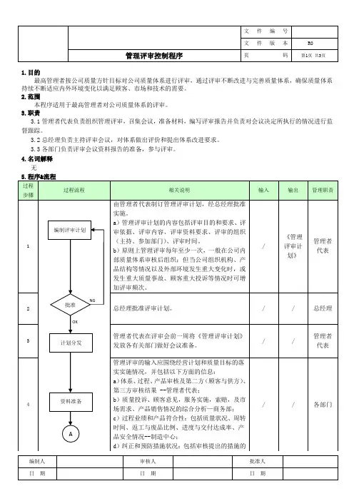 管理评审控制程序