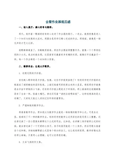 去看作业展观后感