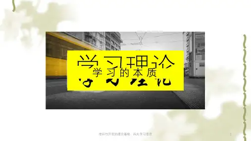 培训与开发的理论基础：四大学习理论课件