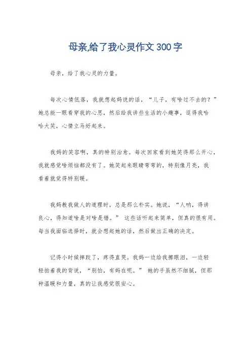 母亲,给了我心灵作文300字