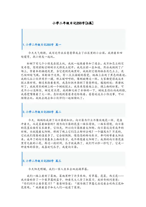 小学二年级日记250字[6篇]
