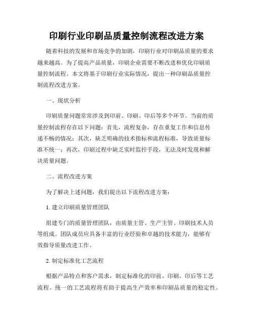 印刷行业印刷品质量控制流程改进方案