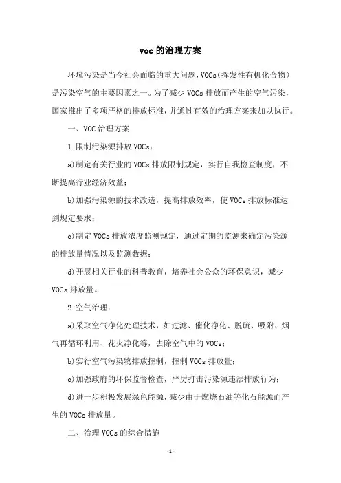 voc的治理方案