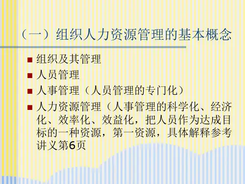 北大精品课件组织人力资源管理基本理论标准版文档