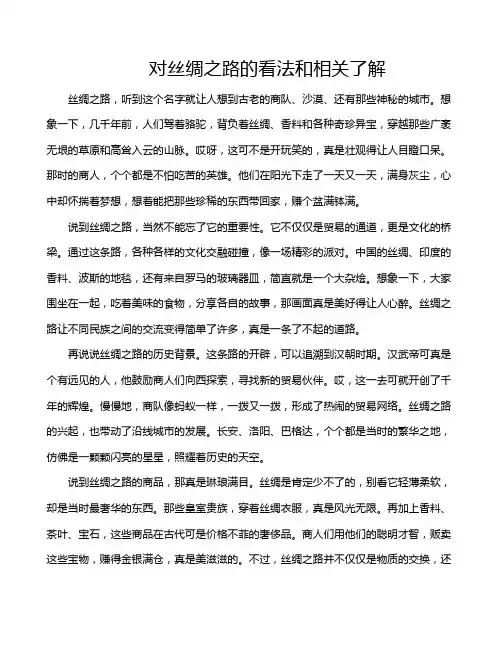 对丝绸之路的看法和相关了解