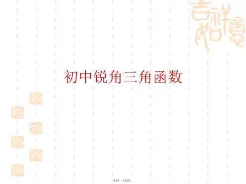 初中锐角三角函数PPT课件