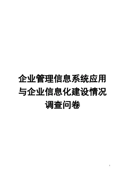 信息系统调查问卷