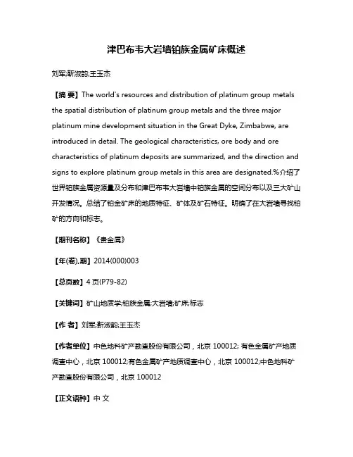 津巴布韦大岩墙铂族金属矿床概述