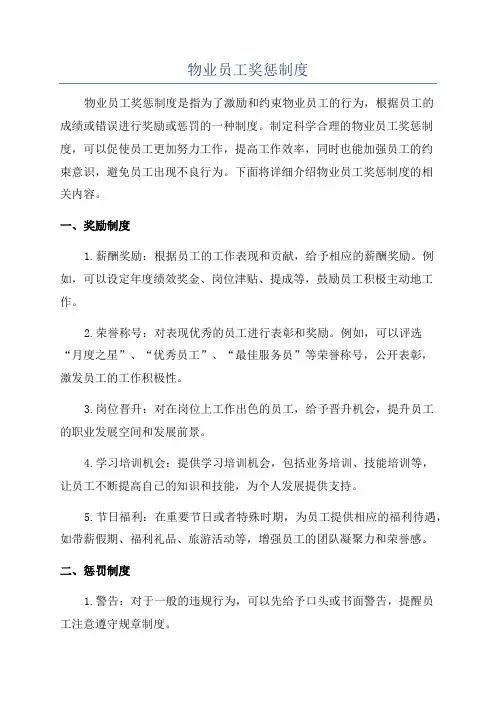 物业员工奖惩制度