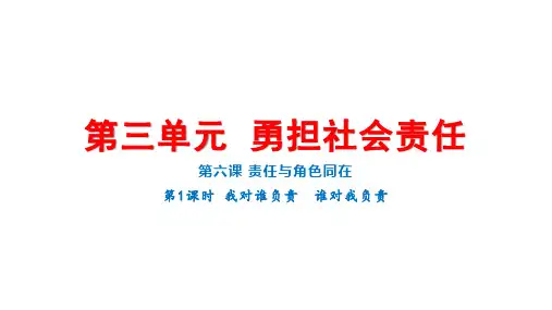 6.1 我对谁负责 谁对我负责 课件(共38张PPT)道德与法治八年级上册(统编版2024)