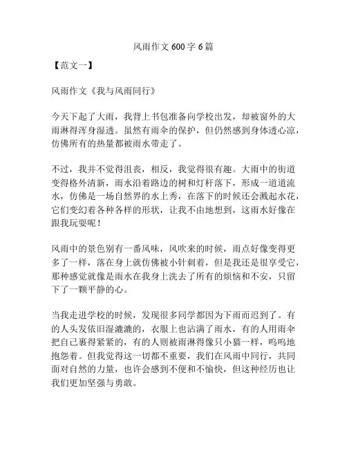 风雨作文600字6篇