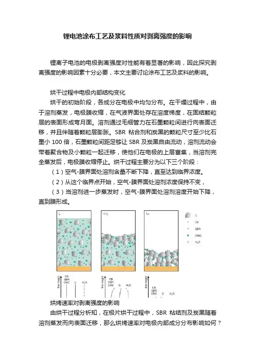 锂电池涂布工艺及浆料性质对剥离强度的影响