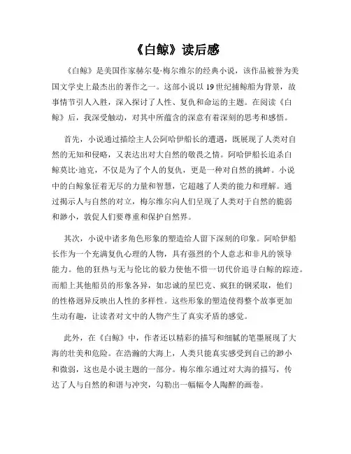 《白鲸》读后感