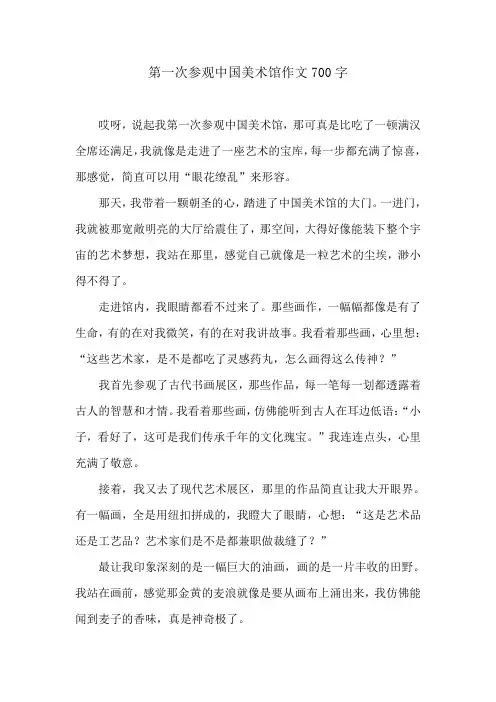 第一次参观中国美术馆作文700字