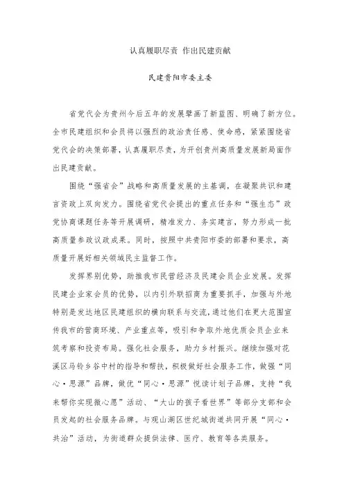 外代表人士学习贯彻省第十三次党代会精神座谈会发言材料 (2)