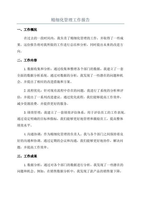 精细化管理工作报告