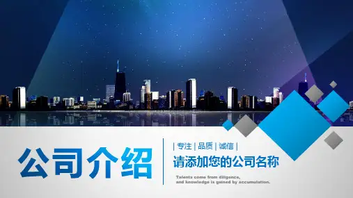 蓝色简约大气公司介绍PPT模板